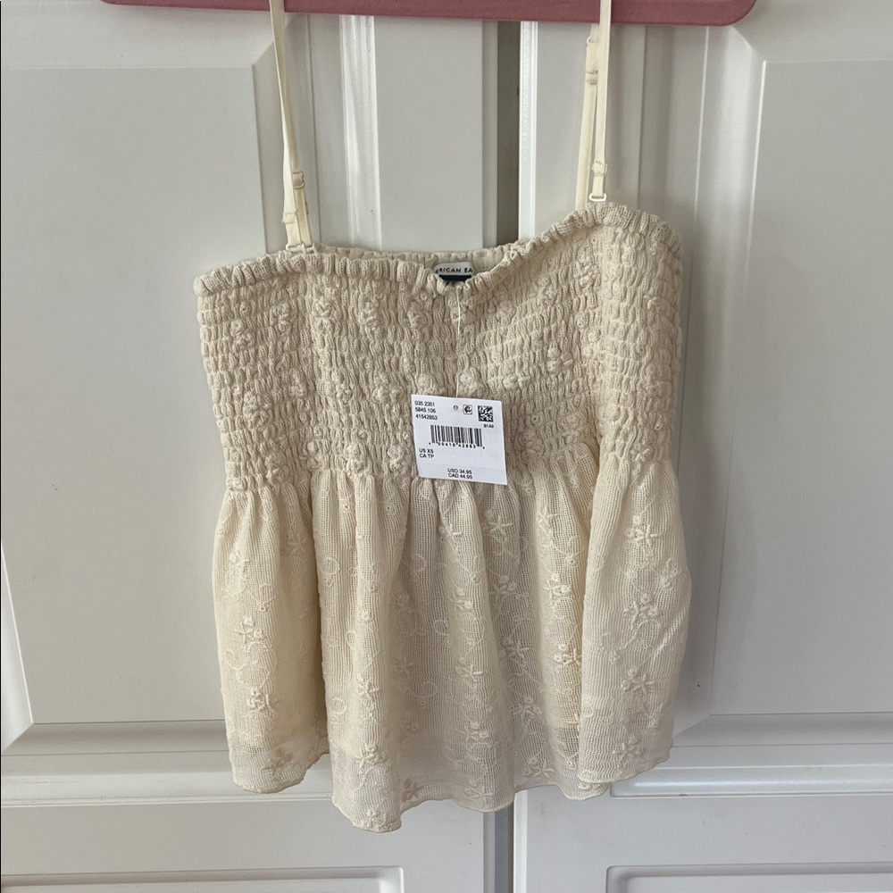 American Eagle Outfitters Cream Lace Camisole